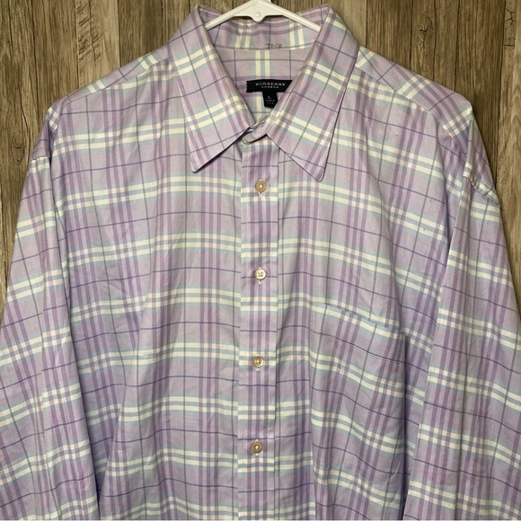 Burberry Shirt Men’s Large London Brit Icon Nova Check Sport Button Designer - Picture 3 of 8
